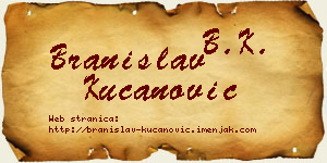 Branislav Kucanović vizit kartica